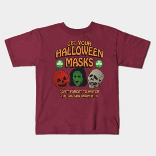 Silver Shamrock Halloween masks Kids T-Shirt